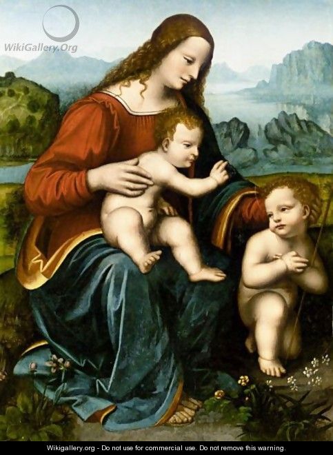 The Madonna And Child With The Infant Saint John The Baptist 2 - (after) Leonardo Da Vinci