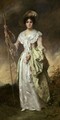 Shepherdess With Her Crook - Thomas Benjamin Kennington