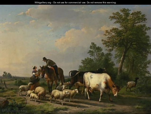Moving To New Pastures - Eugène Verboeckhoven