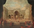 A Palace Capriccio Scene With Esther Before Ahasuerus - (after) Jacobus Saeys
