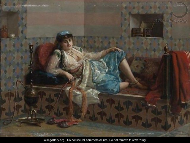 An Arab Beauty With Her Hookah - Jan Baptist Huysmans