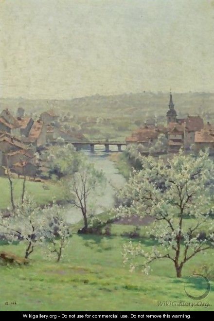 La Saon At Jonville In The Spring - Jean Ferdinand Monchablon
