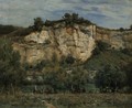 The Cliffs Of Rochecorbon, Near Tours - Charles Euphraisie Kuwasseg