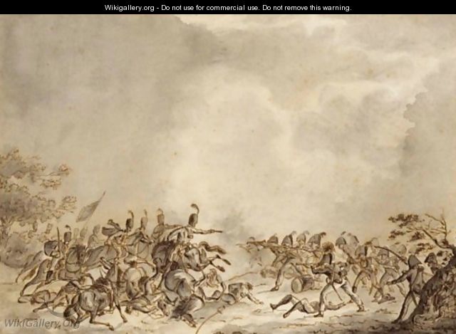 A Battle Scene Between Infantry And Cavalry - Jan Anthonie Langendijk