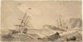 Shipping On A Rough Sea - (after) Willem Van De, The Younger Velde