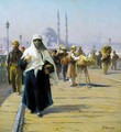 View Across The Galata Bridge, Constantinople - Fausto Zonaro