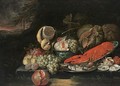 Still Life With A Lobster In A Wan-Li Bowl,a Herring On A Silver Plate - Jan Pauwel Gillemans The Elder