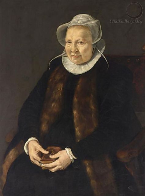A Portrait Of An Elderly Lady - Dutch School