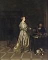 An Interior With A Lady Taking Singing Lessons From A Gentleman - (after) Gerard Ter Borch