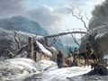 Winter Landscape With Resting Lancers - Hendrick Van Assche