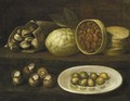 Natura Morta Con Conchiglie, Olive, Limone E Fichi Secchi - (after) Paolo Antonio Barbieri
