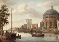 Amsterdam A View Of The Singel With The Nieuwe Lutherse Kerk And The Royal Barge - (after) Jacobus Storck