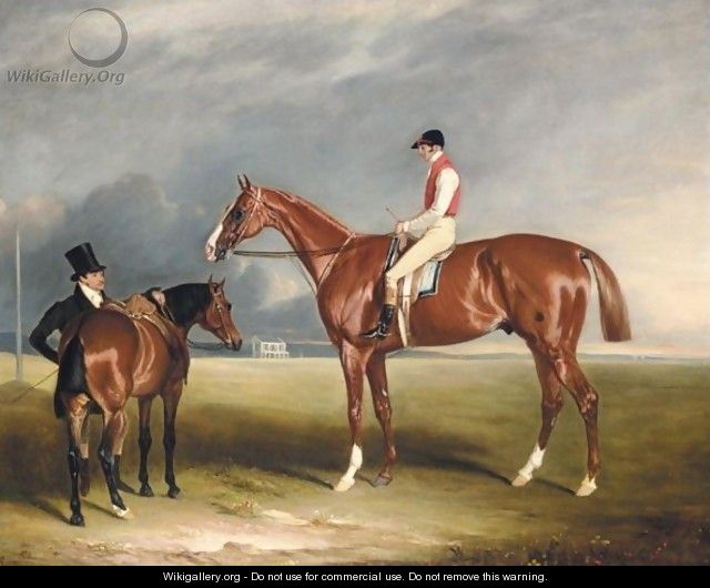 Velocipede, A Chestnut Racehorse, The Property Of William Armitage, With William Scott Up And Trainer John Scott - John Ferneley, Snr.