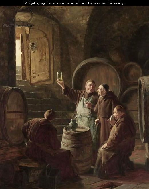Tasting The Wine - Eduard Von Grutzner