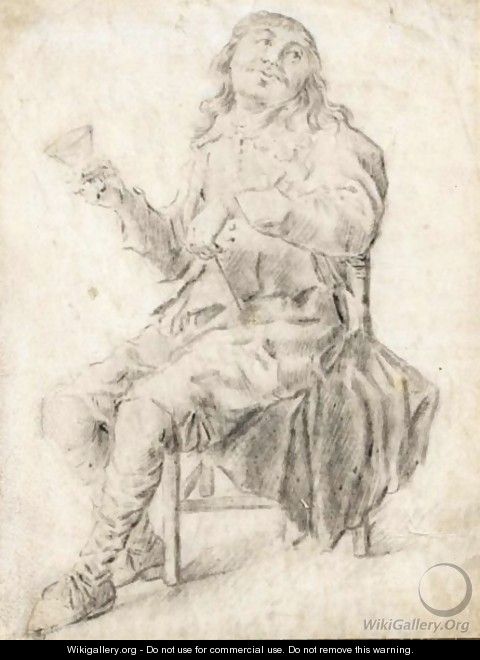 Study Of A Seated Drinker - (after) Pieter Codde
