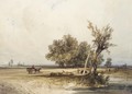 A Horse And Cart On A Track By A River - William Callow