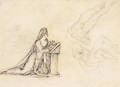 A Lady Kneeling At A Prie Dieu And Studies Of Two Nudes - Johann Henry Fuseli