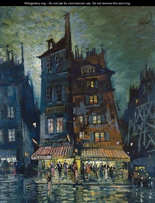 Street In Monmartre At Night - Konstantin Alexeievitch Korovin