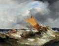 A Dutch Ship Aiding A Dismasted Vessel - (after) William Calcott Knell