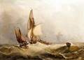 Sailing Boats In Stormy Seas - (after) George Chambers