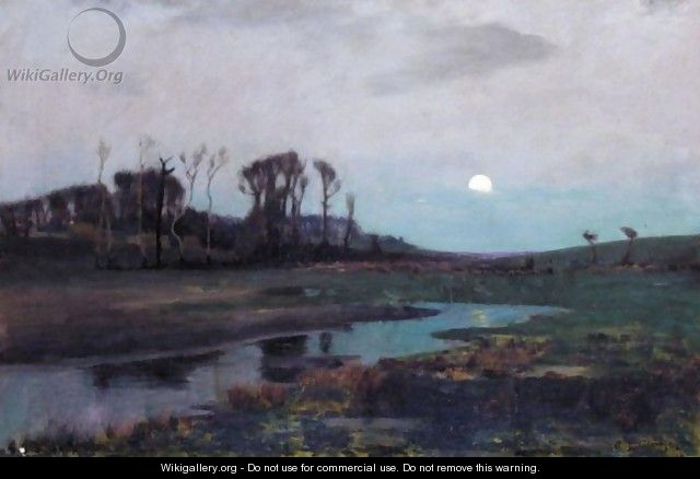 Moonlit Landscape - Algernon Mayon Talmage