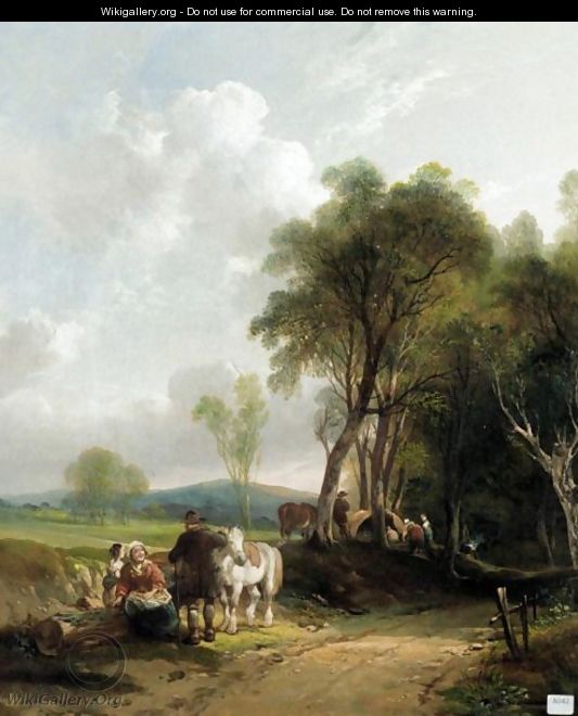 Travellers Resting At The Roadside - William Shayer, Snr