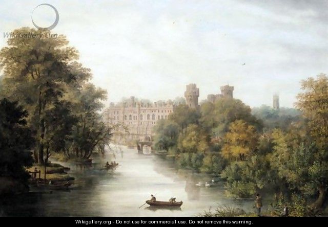 View Of Warwick Castle From The Banbury Road Bridge - Richard Bankes Harraden