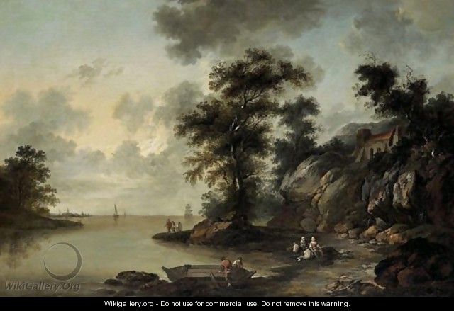 Seelandschaft Landscape With A Lake - Johann Heinrich Wuest