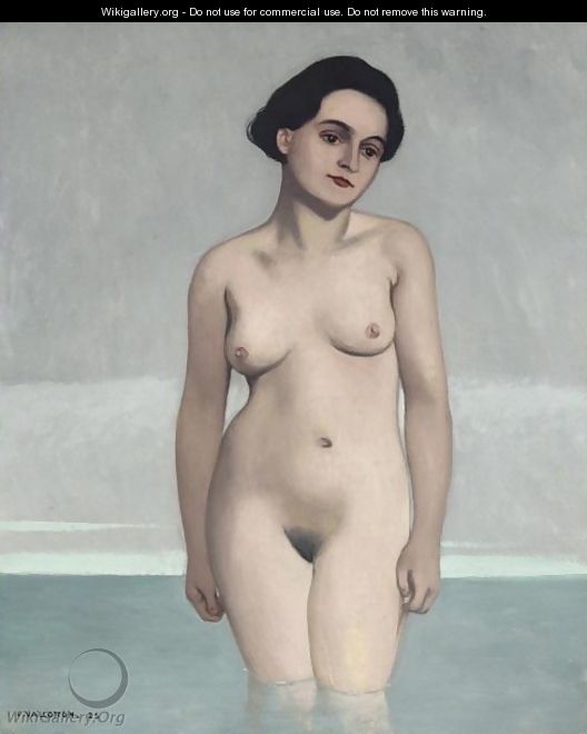 Bather, In The Water Up To The Middle Of The Thighs Seen From The Front, 1925 - Felix Edouard Vallotton