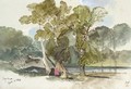 Figures Resting In A Shady Glade, Vodena, Greece - Edward Lear