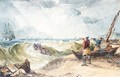 Fishermen Rowing Out To Sea - Samuel Owen