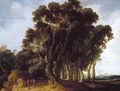 A Wooded Landscape With Travellers Resting, A Shepherd Tending His Flock Beyond - Jacob van Geel
