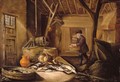 A Fisherman In His Cottage, With His Catch Of Fresh-Water Fish - Pieter de Putter