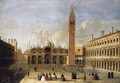 Venice, A View Of The Basilica And Piazza San Marco With Elegant Figures Promenading And Conversing - Apollonio Domenichini