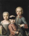 Portrait Of Three Children, Half Length, One Said To Be Phillip Carl Von Thun - Austrian School