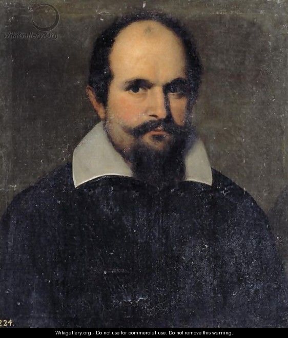 Portrait Of A Gentleman, Head And Shoulders, Wearing Black With A White Collar - (after) Jacopo D