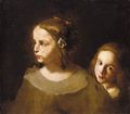 Study Of Two Children, Both Head And Shoulders - (after) Pier Francesco Cittadini