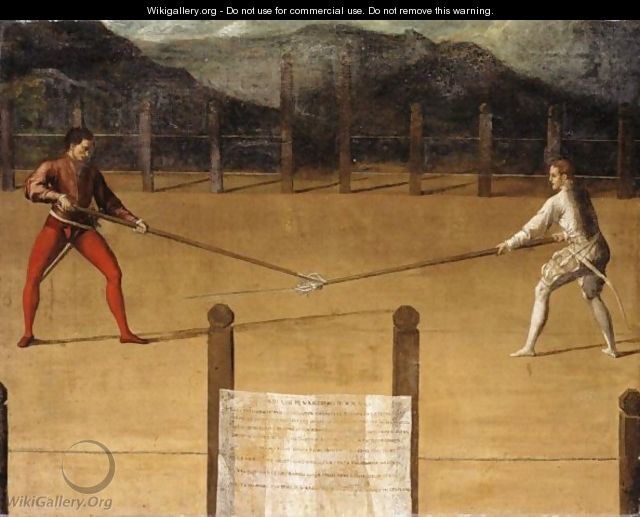 A Duelling Scene Said To Have Taken Place On 8 March 1541 Between Simon Da Parma And Hector Sacco - North-Italian School