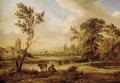 A Landscape With A Milkmaid And Cows, A Church Beyond - Aert van der Neer