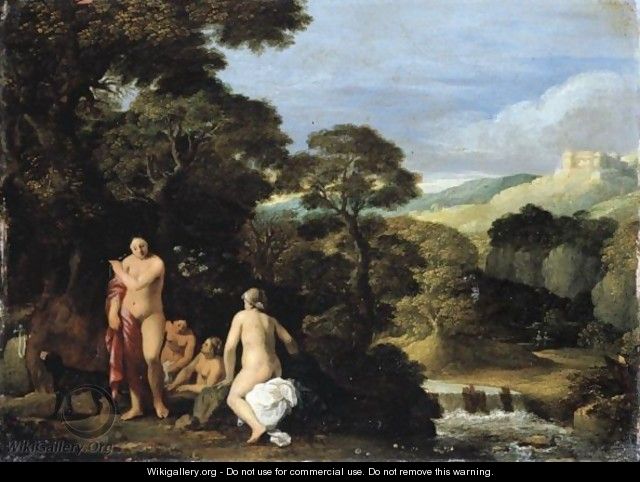 And Attributed To Cornelis Van Poelenburchutrecht 1594-5 - 1667diana And Her Nymphs In A Bosky Landscape Setting - Johann Konig