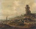 A View Of Scheveningen, With Fishermen Selling Their Catches - Thomas Heeremans
