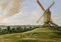 An Extensive Landscape With Shepherds And Their Flocks Beside A Windmill - Lucas Van Uden