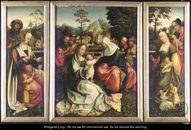 A Triptych Of The Holy Kinship - Master Of Frankfurt