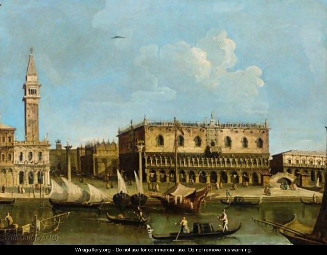 Venice, A View Of The Molo With The Piazzetta And The Palazzo Ducale - (after) Francesco Tironi