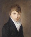 Portrait Of A Young Boy, Half Length, Wearing A Black Frock Coat And A White Cravat And Shirt - French School