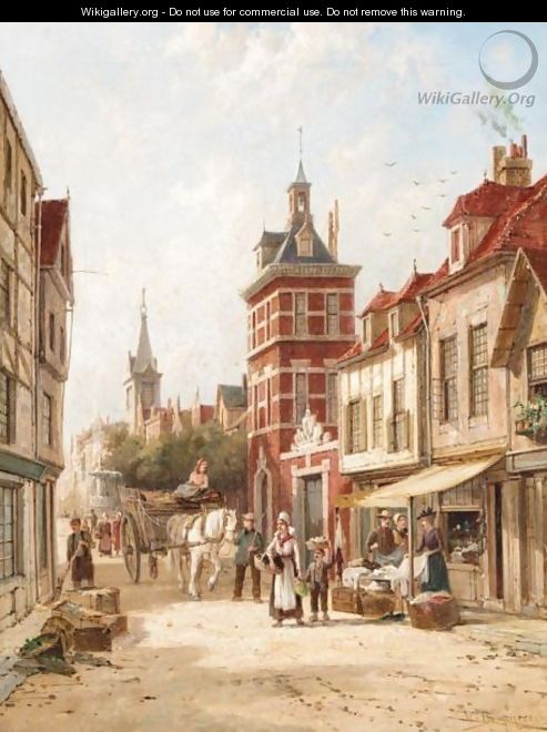 Dutch Street Scene - William Raymond Dommersen