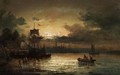 Fishing In Moonlight - William A. Thornley or Thornbery