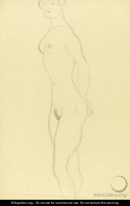 Stehender Akt Nach Links (Standing Nude To The Left) - Gustav Klimt