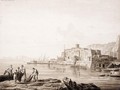 View Of The Castel Dell'Ovo At Naples, With Fishermen Handling Nets From Boats - Jakob Philippe Hackert