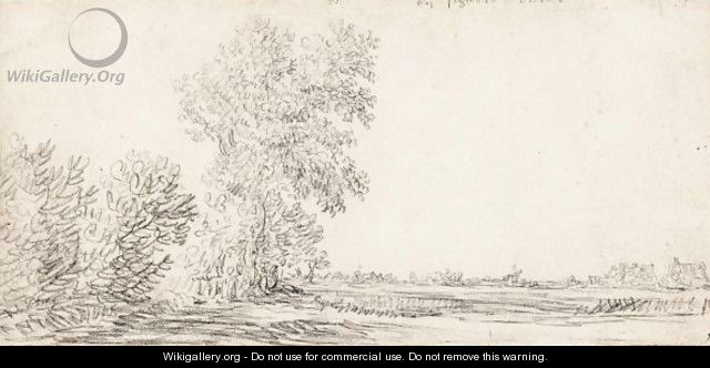 Landscape With A Row Of Trees And A Village In The Distance - Jan van Goyen